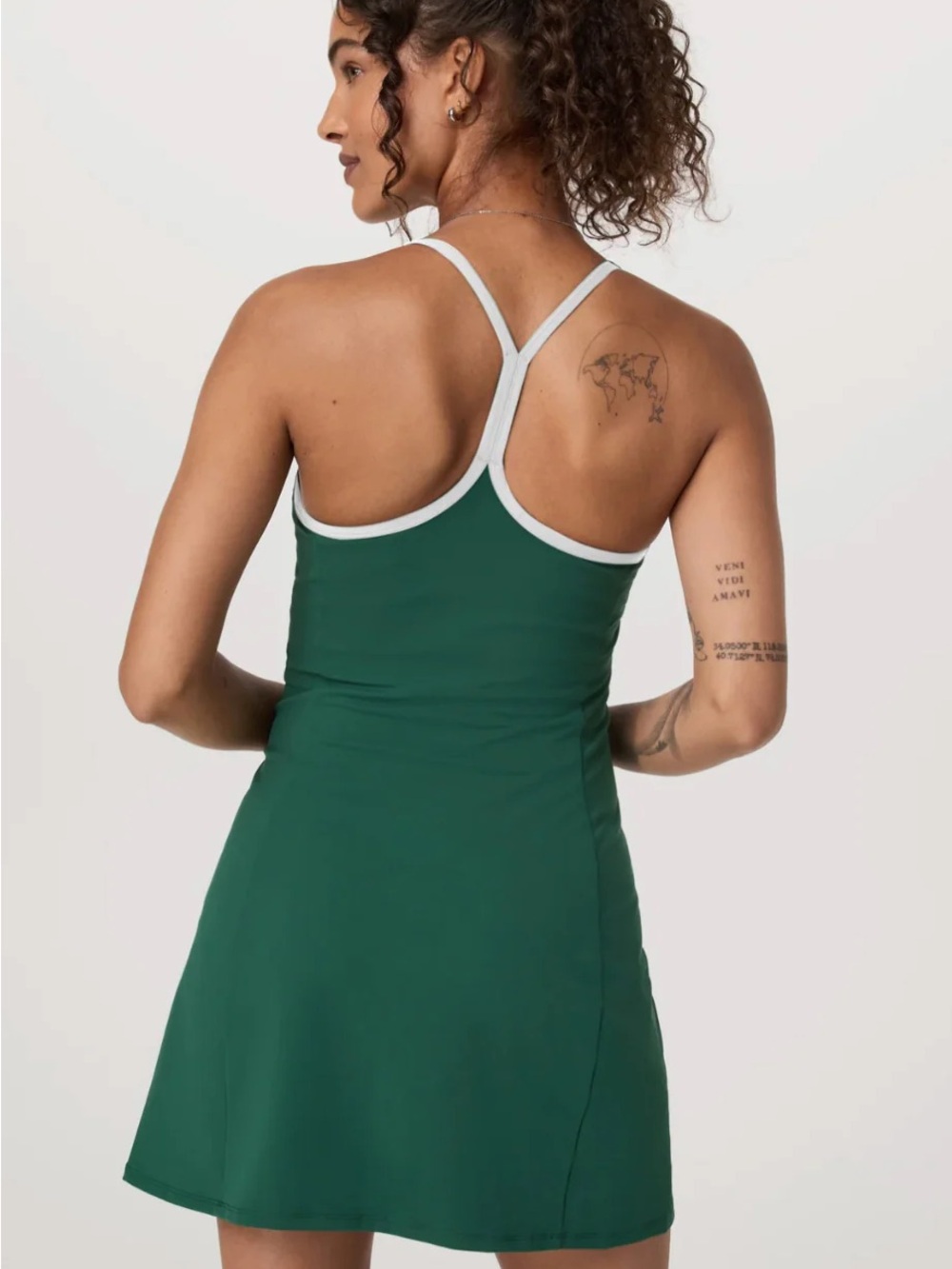 Vuori Viridian One Shot Tennis Dress with White Trim - Picture 2 of 7